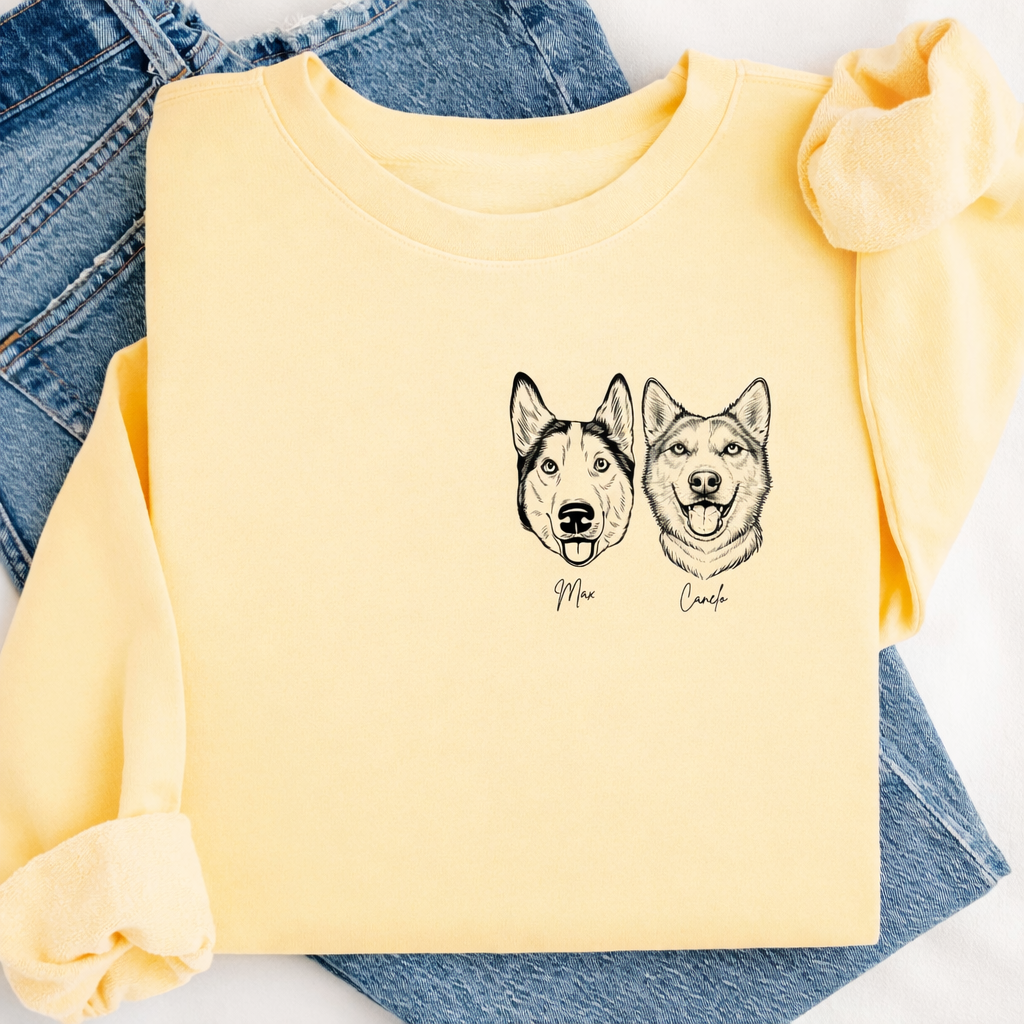Soft Honey Custom Pet Portrait Crewneck