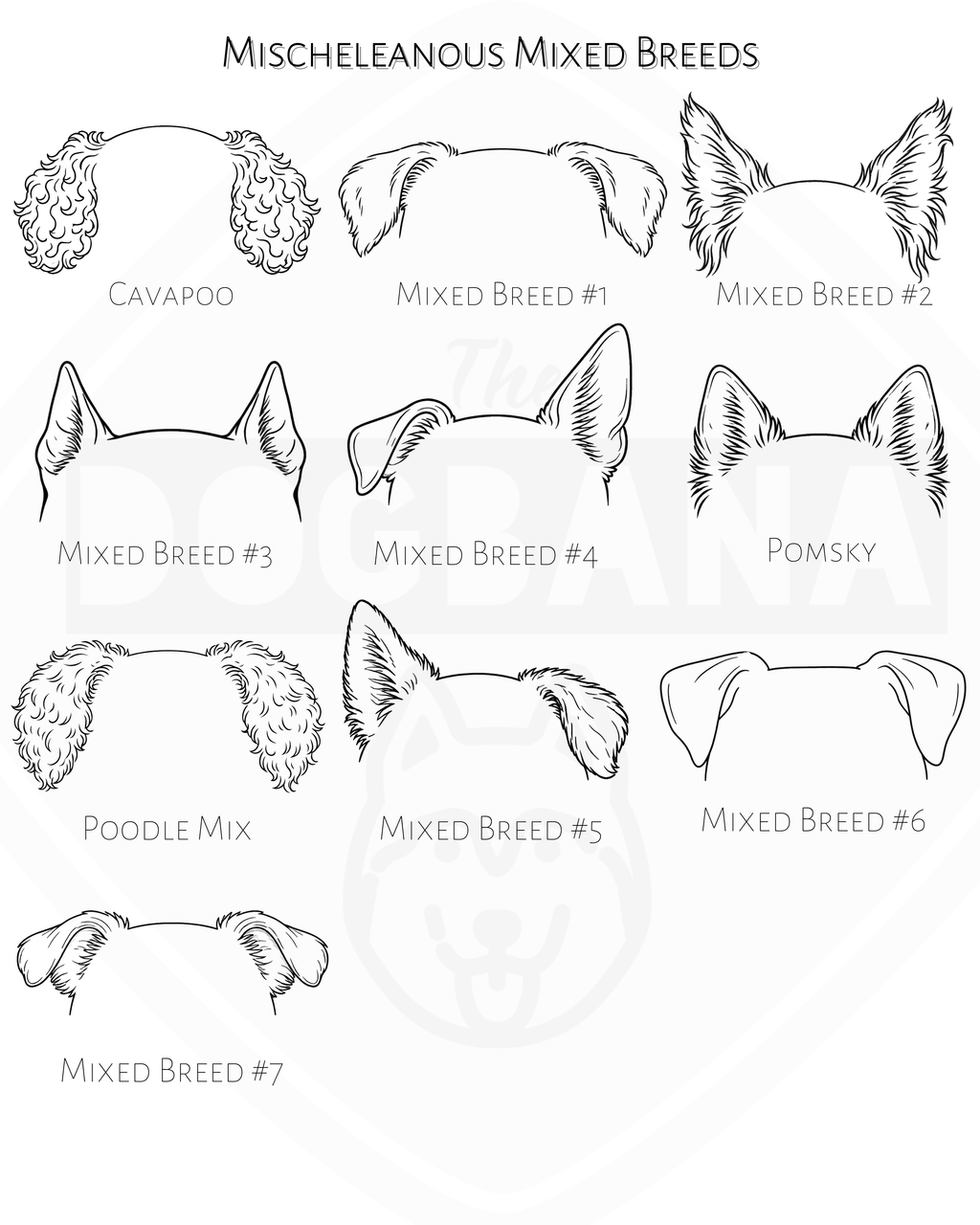 Dog and Cat Ears Outline Crewneck