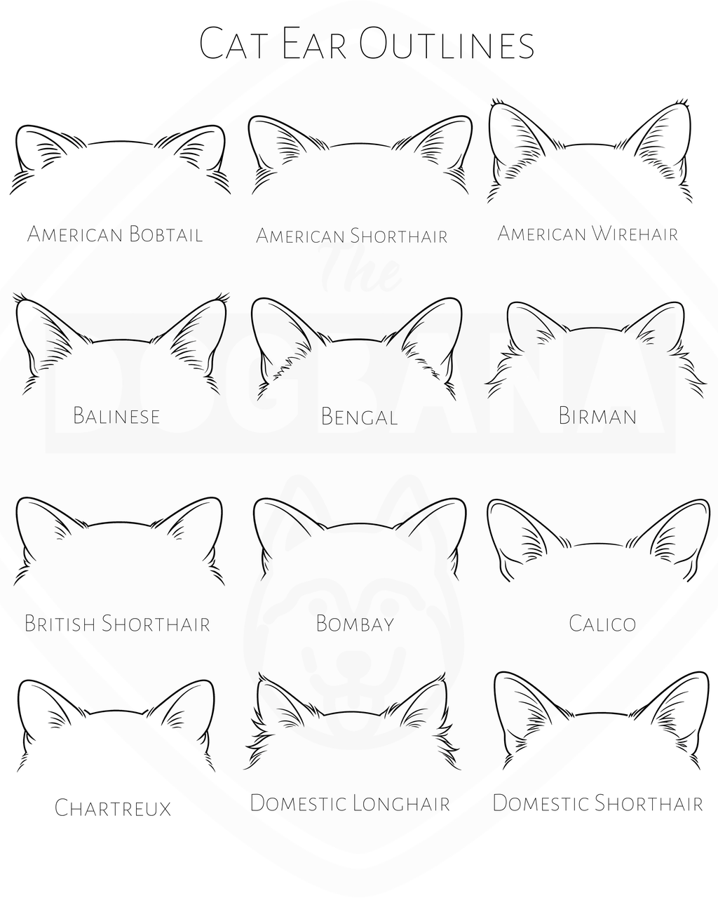 Dog and Cat Ears Outline Crewneck