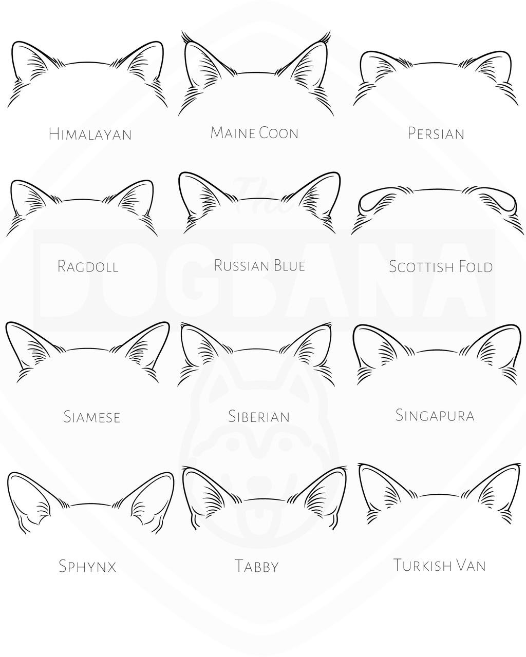 Dog and Cat Ears Outline Crewneck