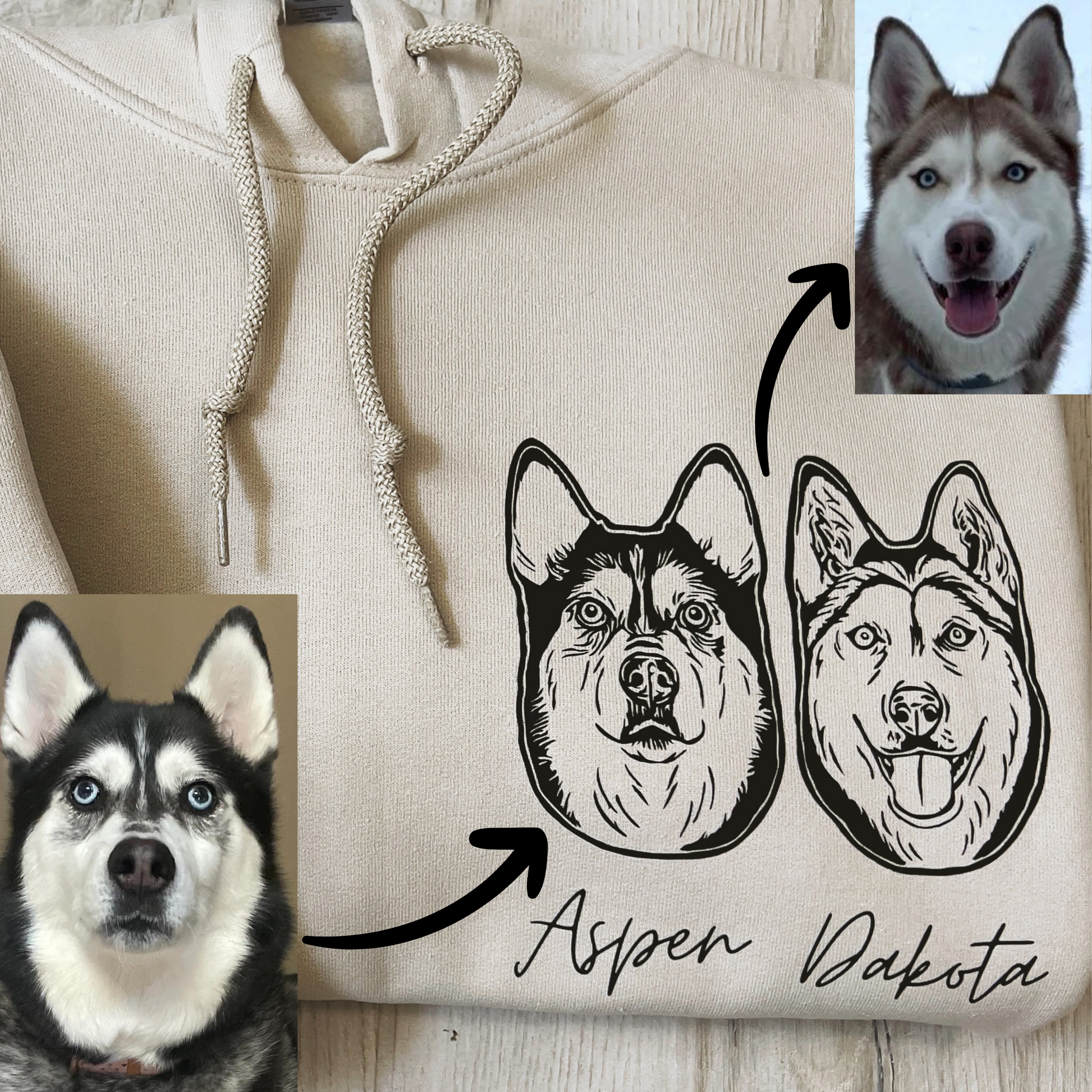 Custom Pet Portrait Hoodie