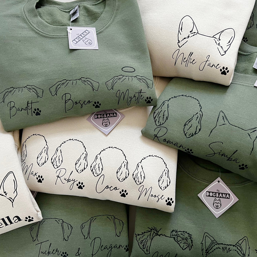 Custom Dog and Cat Ear Outline Crewneck 