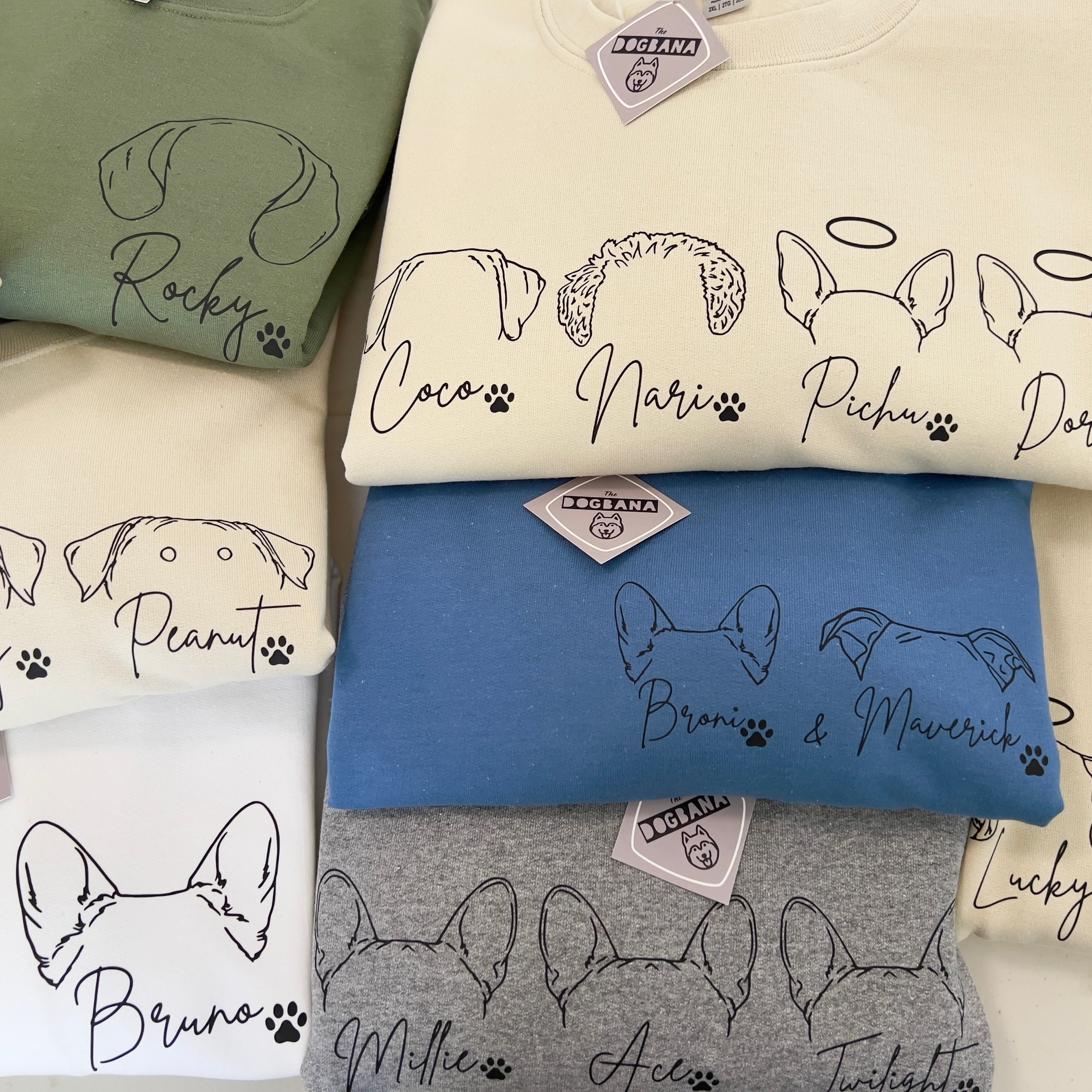 Custom Dog and Cat Ear Outline Crewneck