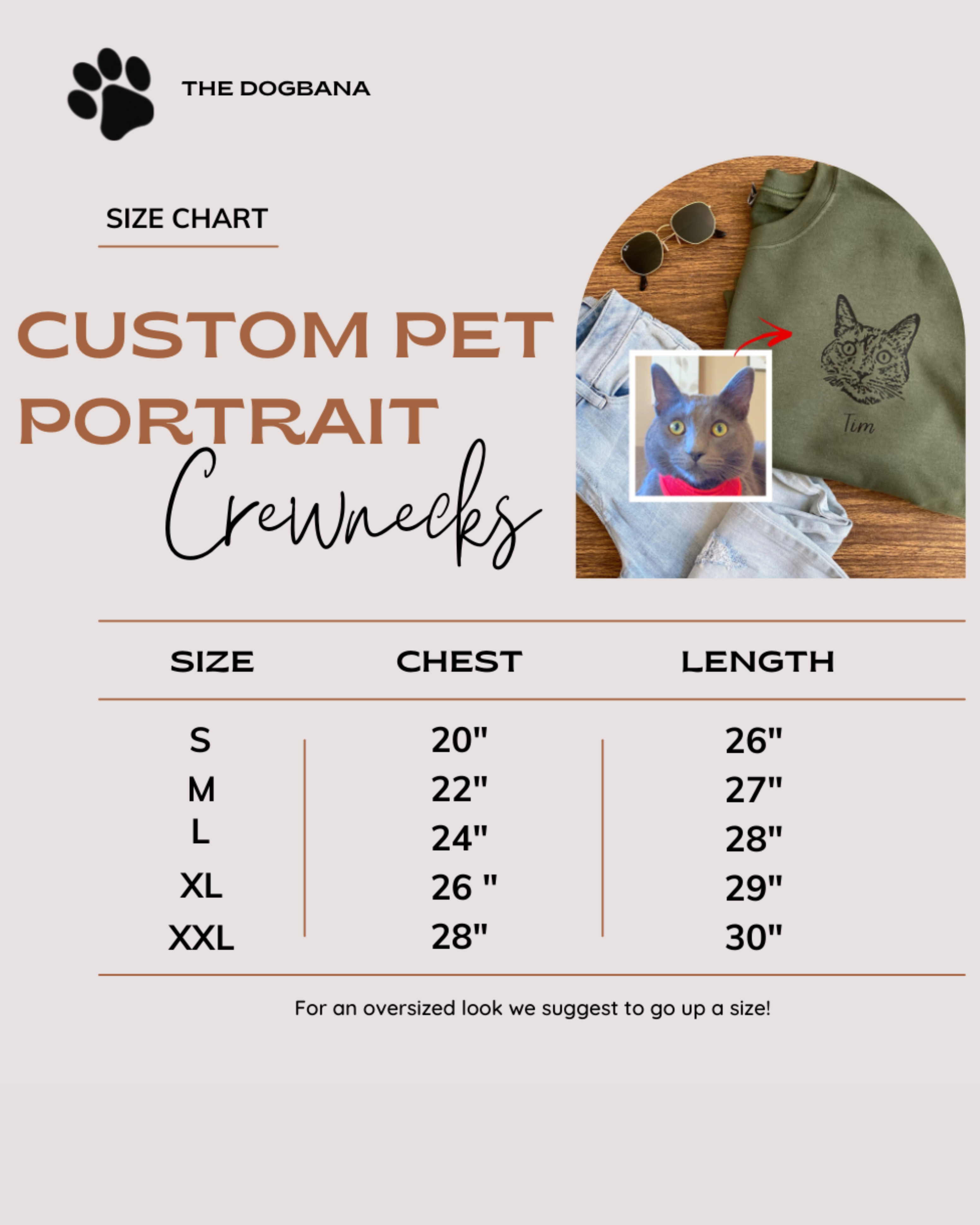 Soft Honey Custom Pet Portrait Crewneck