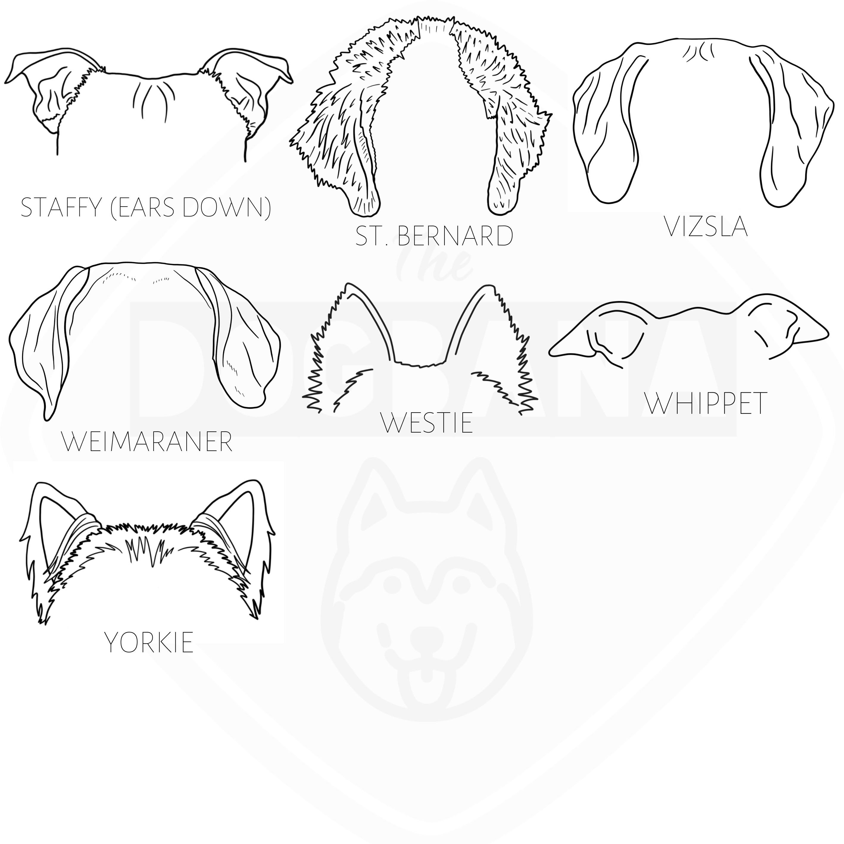 Dog and Cat Ears Outline Crewneck#N# – The Dogbana