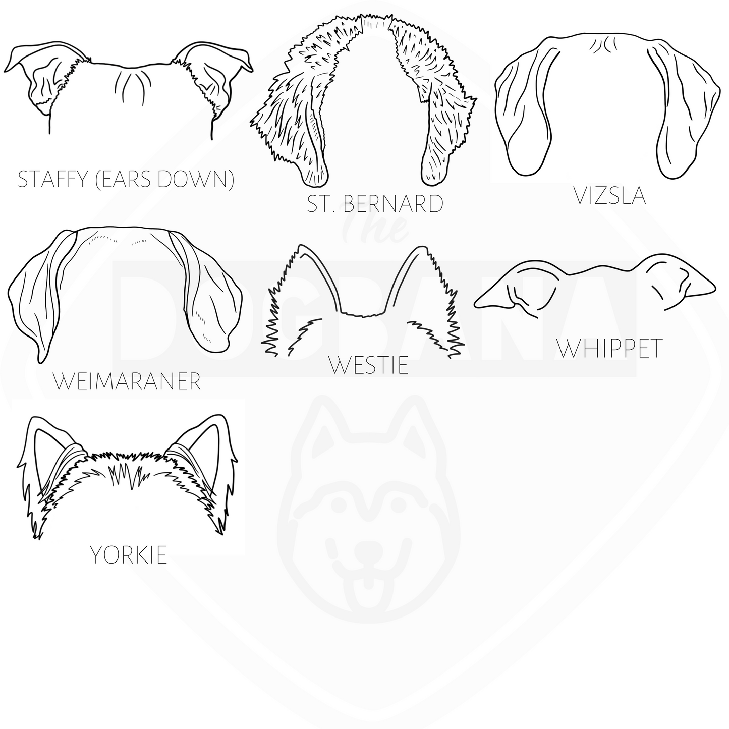 Dog and Cat Ears Outline Crewneck