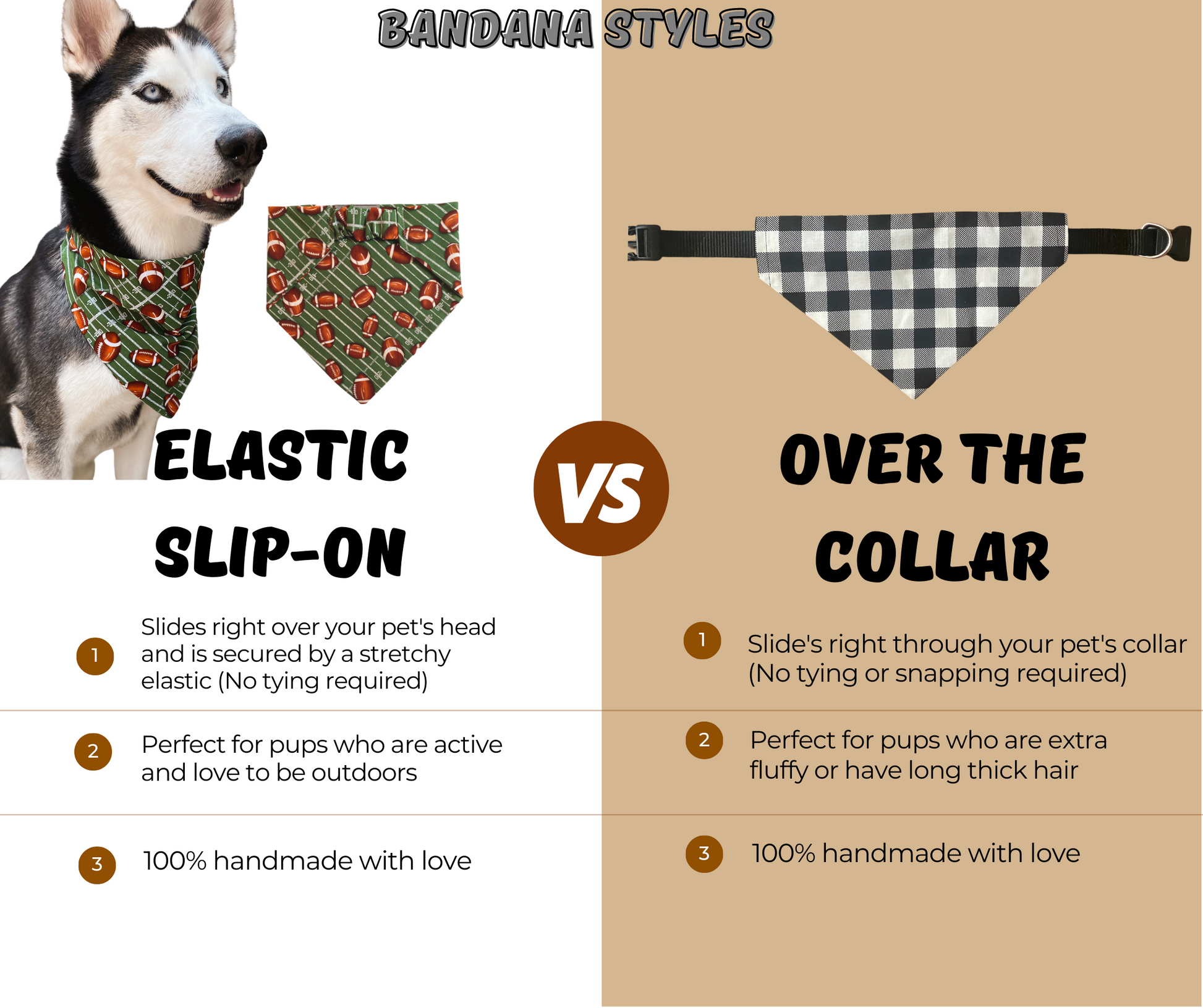 LOUISVILLE CARDINALS Dog Bandana Handmade Elastic Collar 