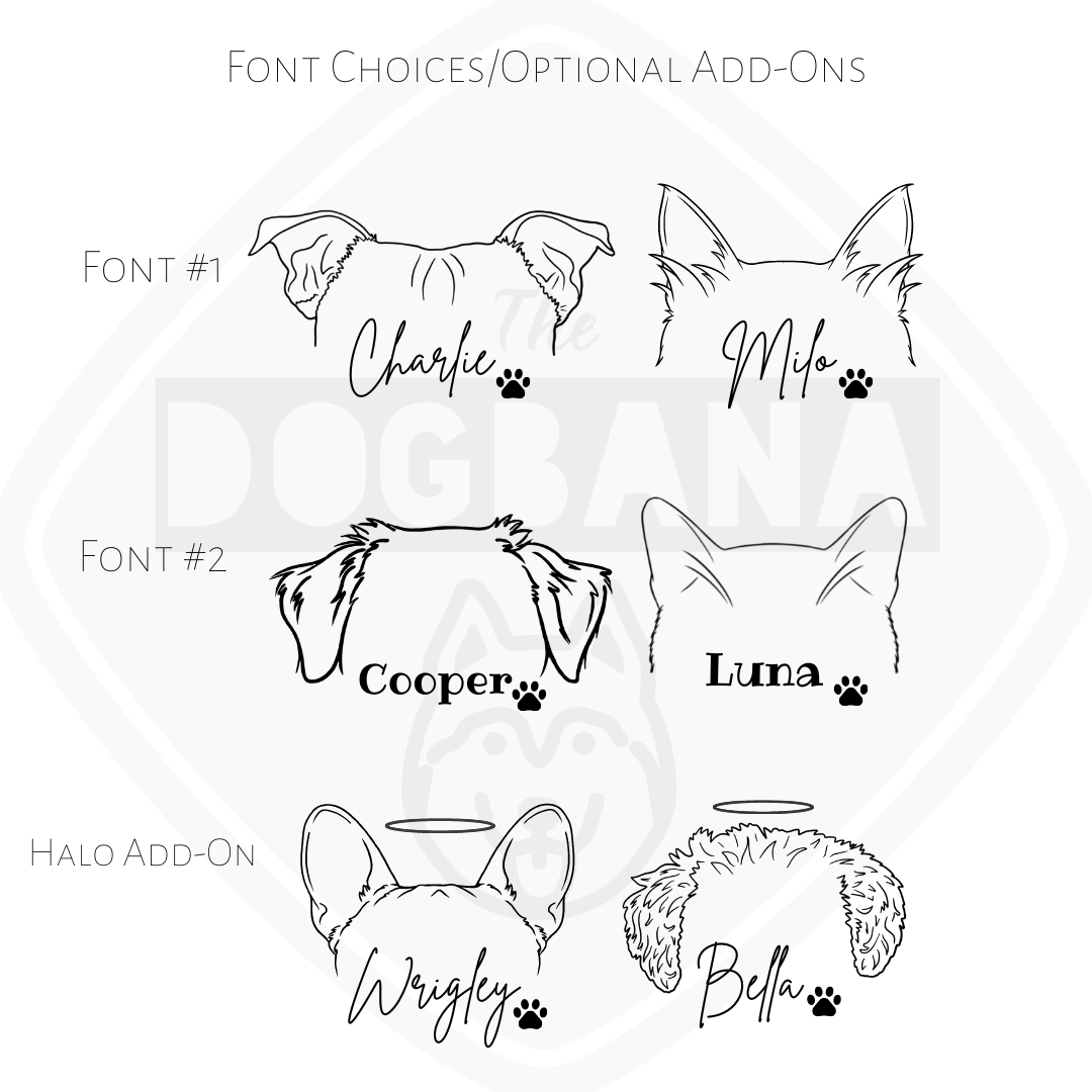 Dog and Cat Ears Outline Crewneck