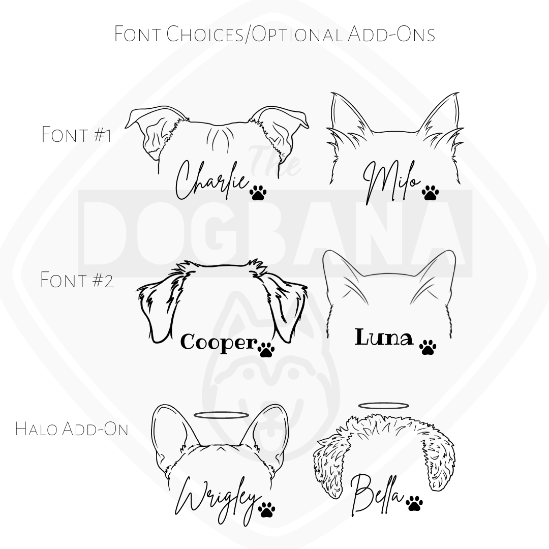 Dog and Cat Ears Outline Shirt