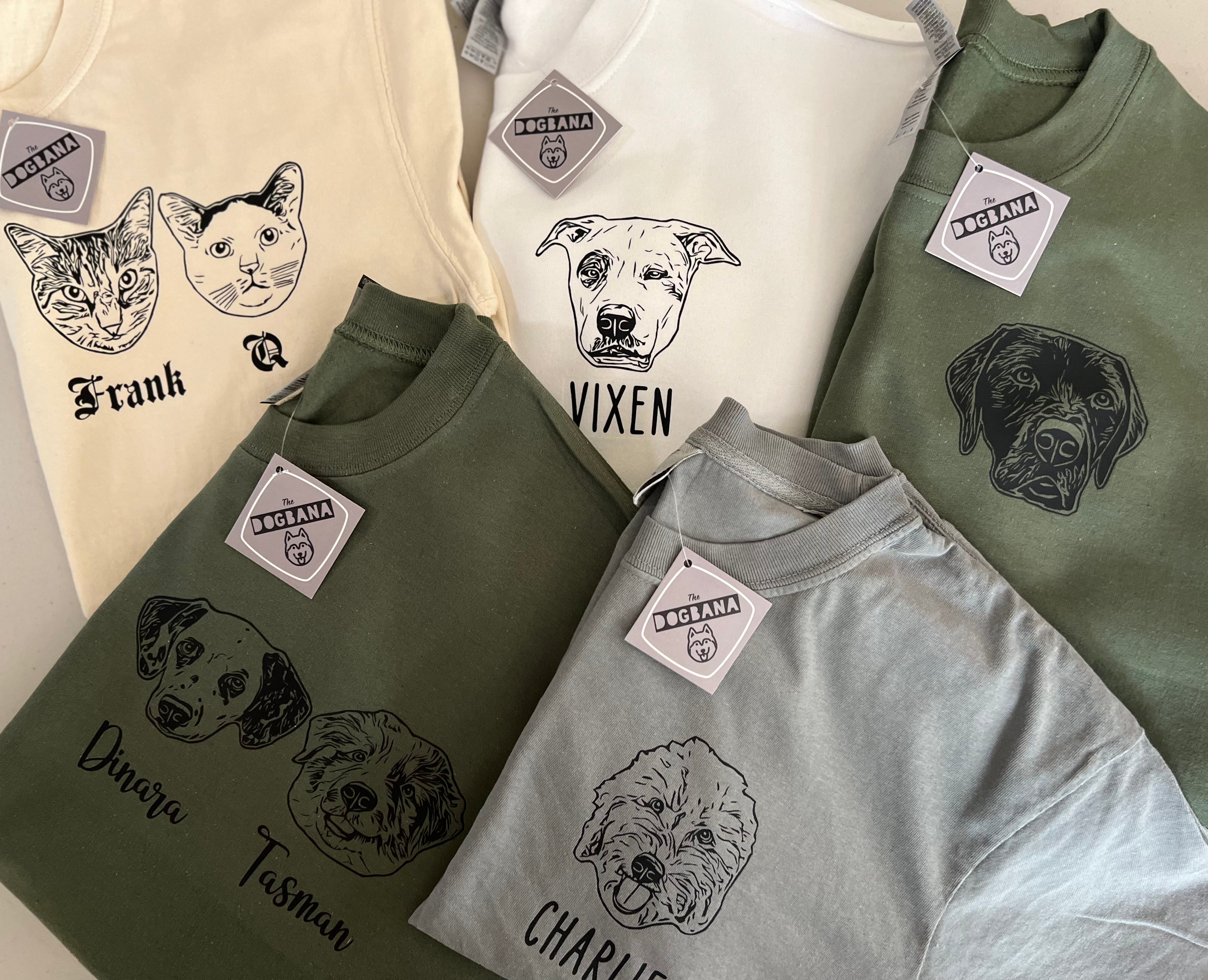 Custom Pet Portrait Shirt and Crewneck